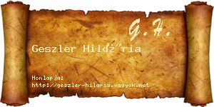 Geszler Hilária névjegykártya